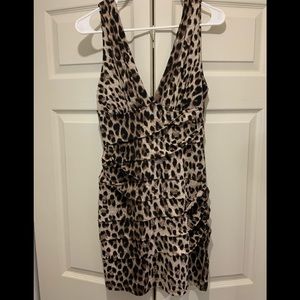Multitiered leopard dress